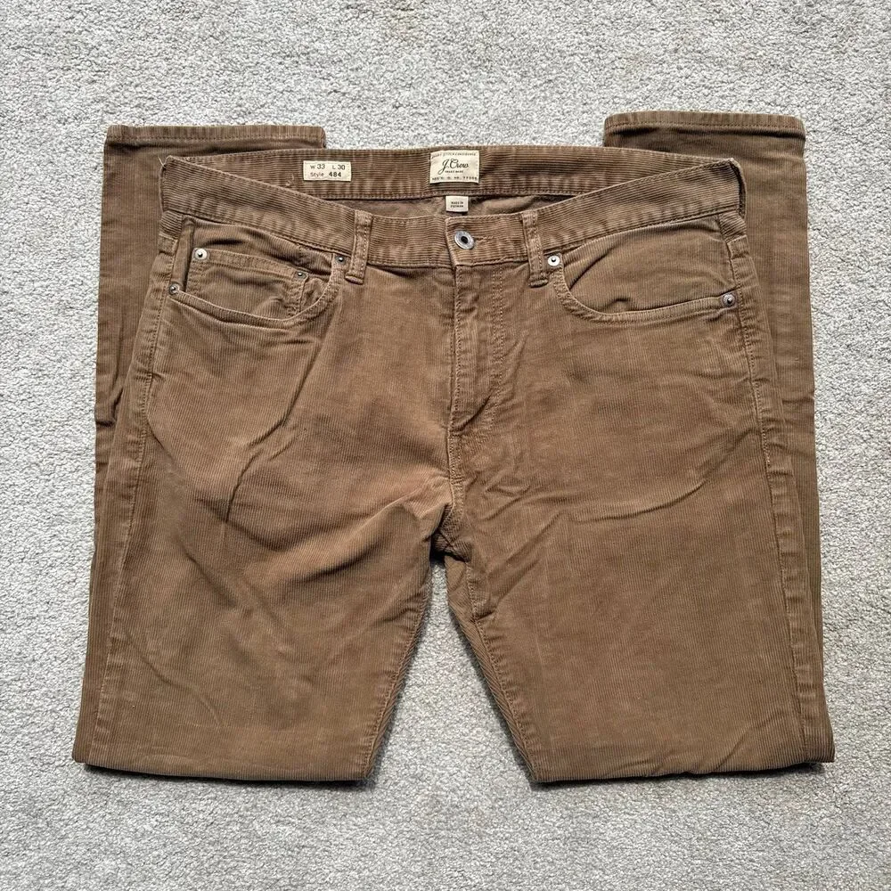 J Crew Khaki Tan Corduroy Chino Slim Fit Pants